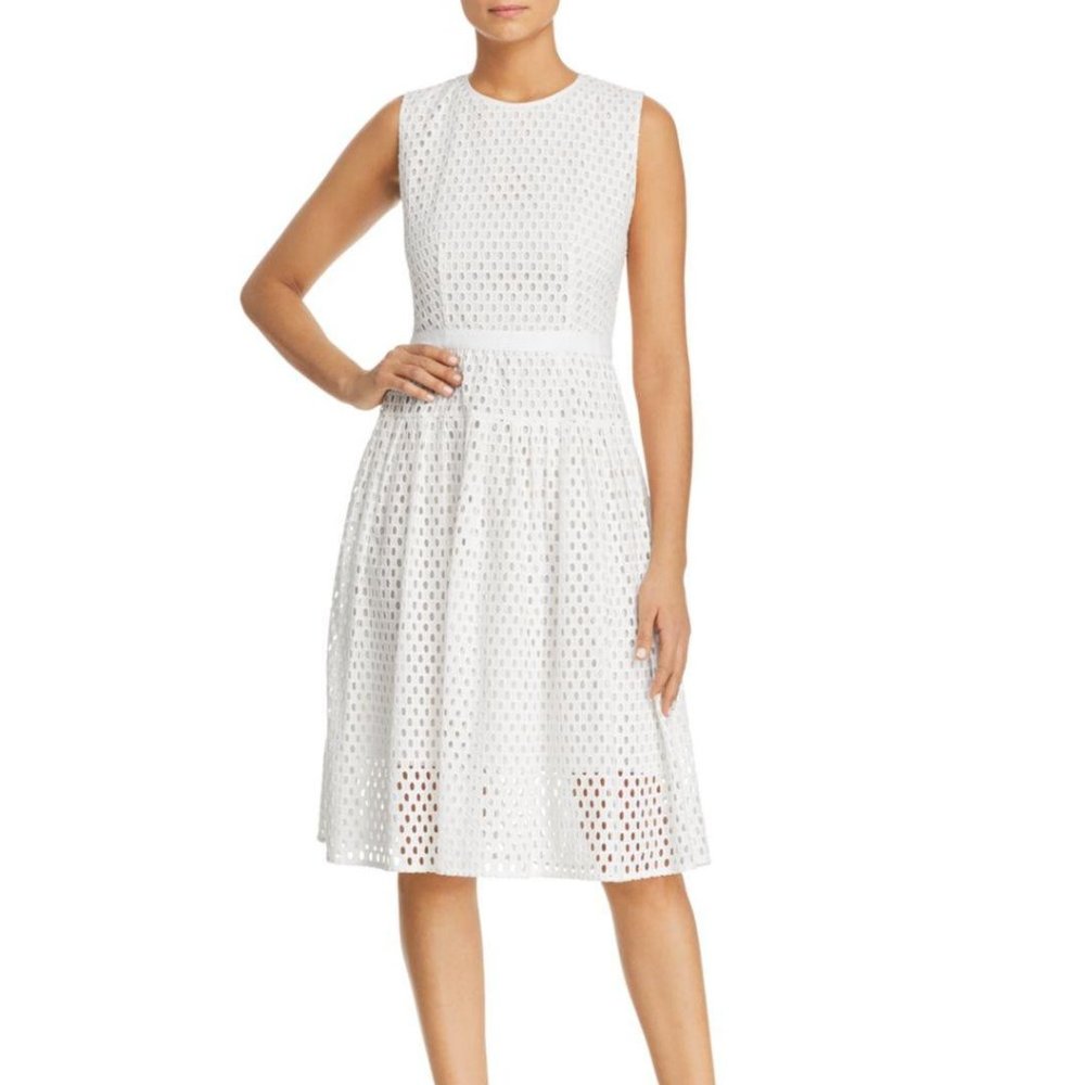 Hugo Boss Dahlia Eyelet White Dress - size 2